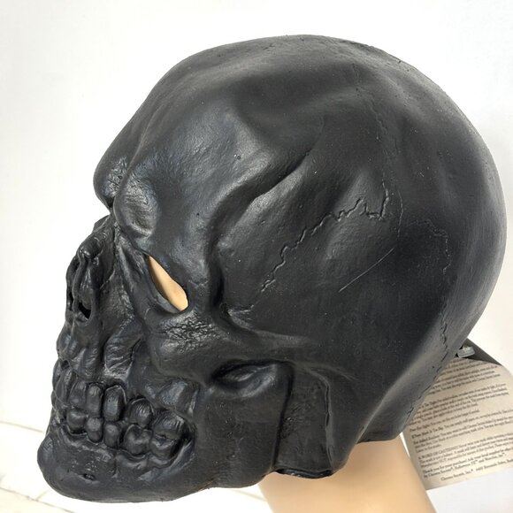 Cinema Secrets Black Latex Skull Mask NWT NOS - Picture 3 of 12